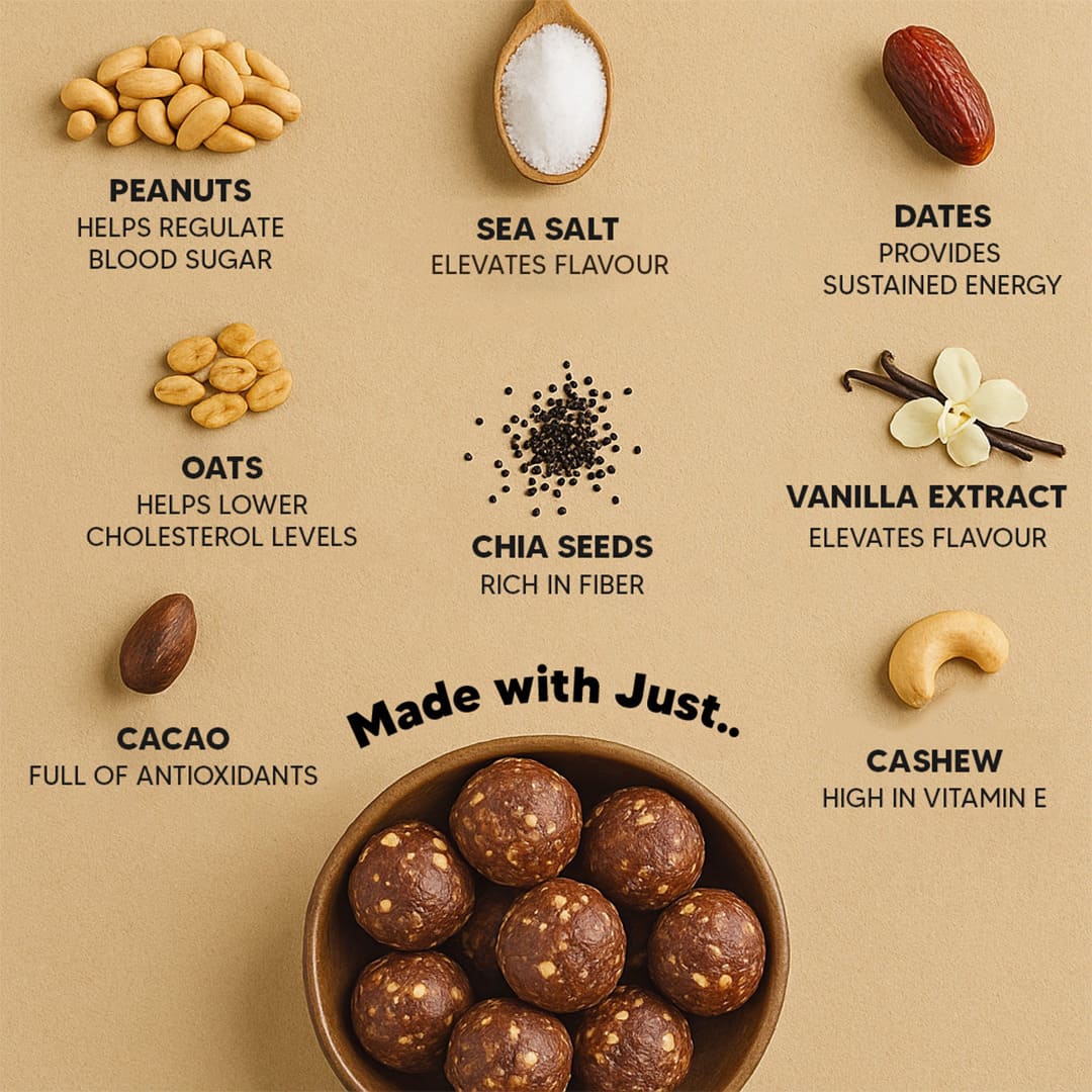 Peanut Chocolate Laddoos - No Added Sugar | Dates, Dry-Fruits & Nuts Laddoo - Image 3