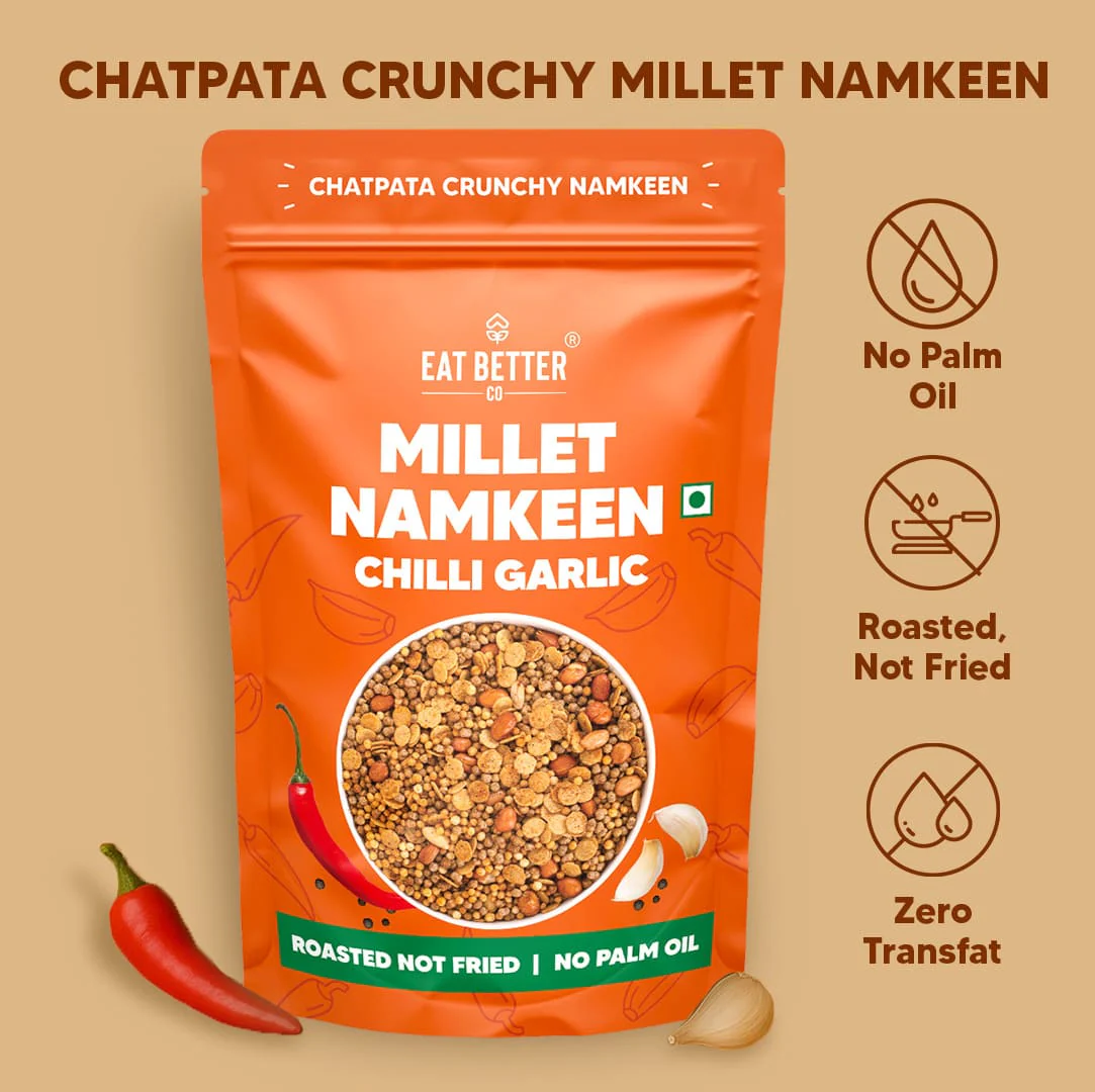 Millet Namkeen - Chilli Garlic - 4 Packets (4 x 100 grams) - Image 3