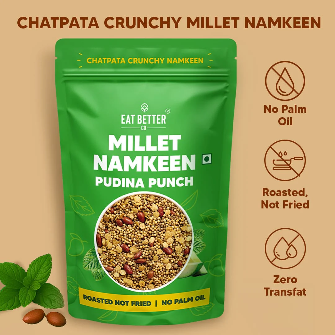 Millet Namkeen - Pudina Punch - 4 Packets (4 x 100 grams) - Image 3
