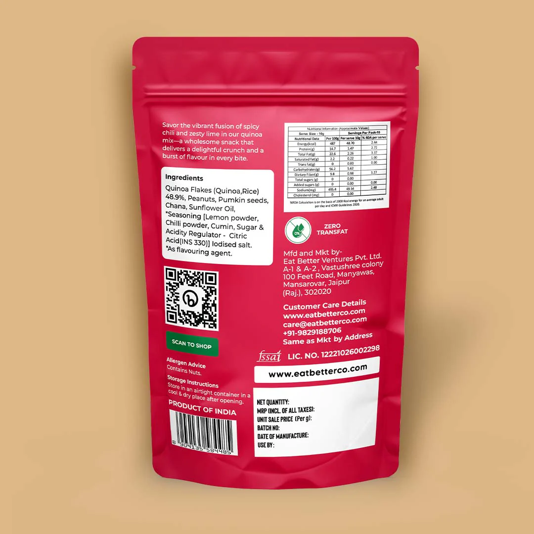 Quinoa Namkeen - Chilli Lime - 4 Packets (4 x 100 grams) - Image 9
